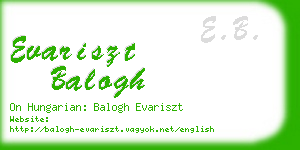 evariszt balogh business card